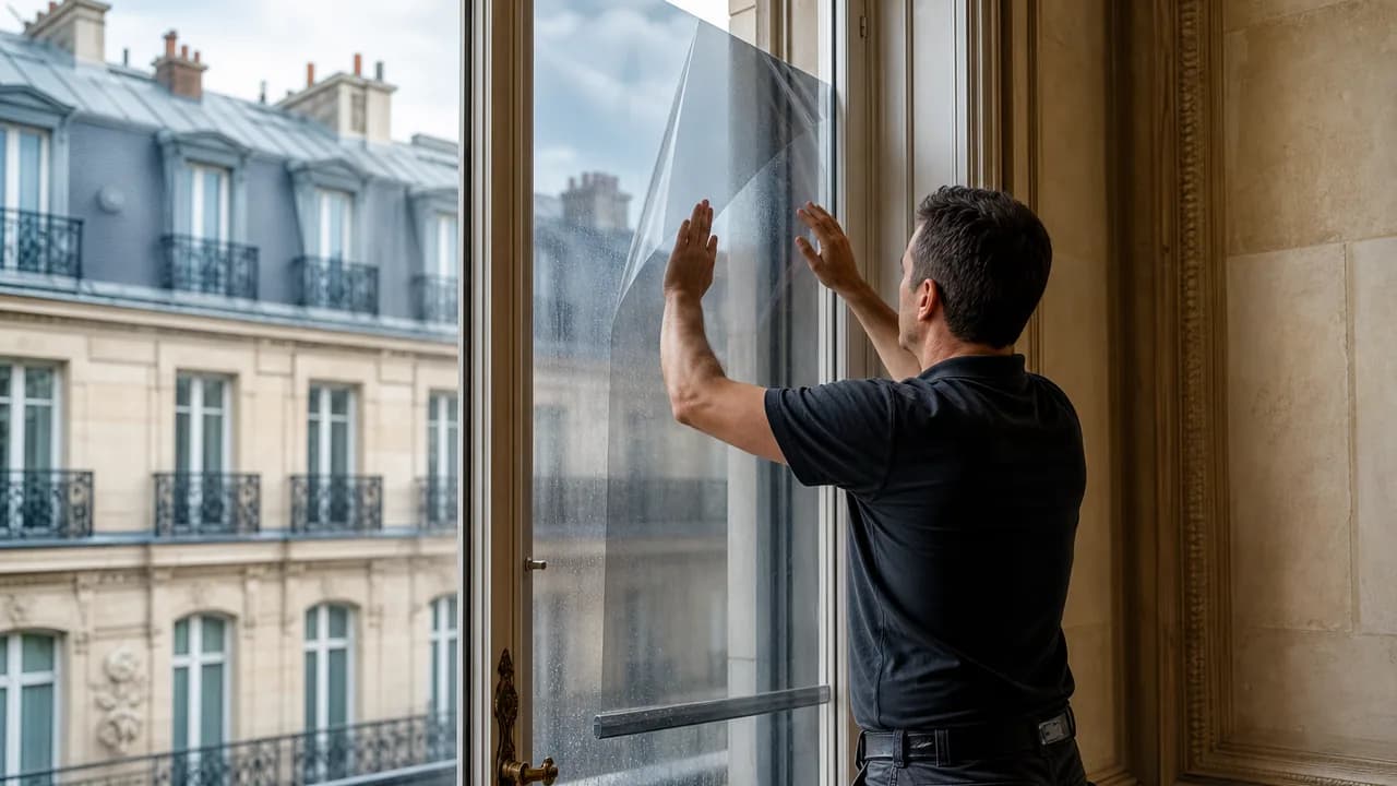 Diagnostic vitrage bow-window parisien avant pose film solaire en canicule