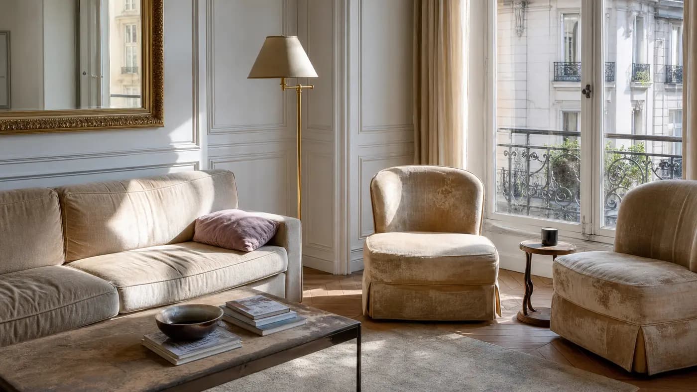 Salon parisien avec mobilier protégé des UV