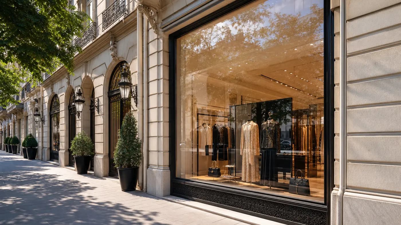 Vitrine parisienne avec film anti-UV sur vitrage